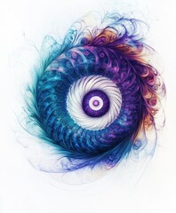 A vibrant, abstract swirl of colors resembling a fractal design.