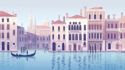 Fototapeta premium Gondola on a Canal in Venice Italy