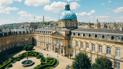 Naklejka premium Aerial View of the Assembly Rooms in Bath, England