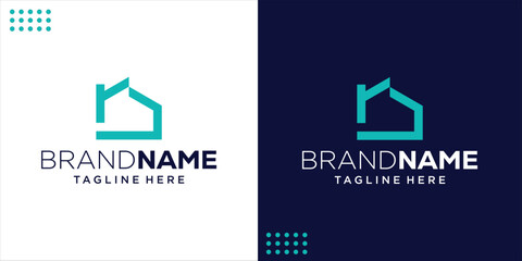 Creative Abstract R House Logo, Design Inspiration, Illustration, Vector