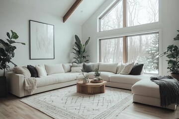 Modern Living Room with Sectional Sofa and Cozy Decor