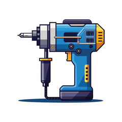 Illustration of a cordless drilling machine on a white background