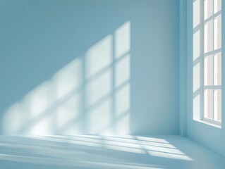 Fototapeta premium A room with a window and a wall, generative ai image