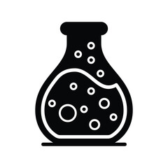 chemistry lab flask icon solid vector design
