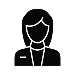 staff woman solid vector icon