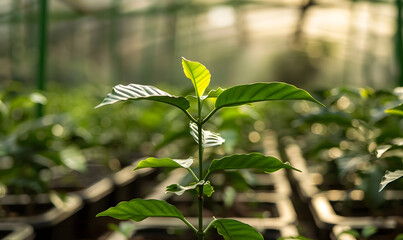 Fototapeta premium Pictures of coffee and coffee beans, coffee plants