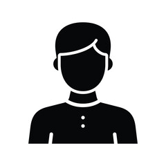 male nurse profile solid vector icon