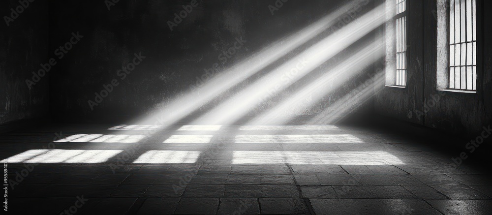 Canvas Prints light beams in an abandoned room