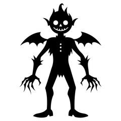 Fototapeta premium Halloween Design Elements Silhouette vector illustration isolated on a white background