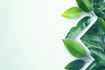 Fototapeta premium Natural concept, environment and organic products. Green abstract arrow, natural design. Natural design, flyer layout, marketing material, copy space with generative ai