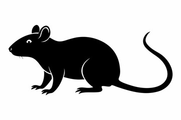 silhouette of ret, mouse icon, mouse rat silhouette isolated on white background