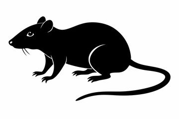 silhouette of ret, mouse icon, mouse rat silhouette isolated on white background