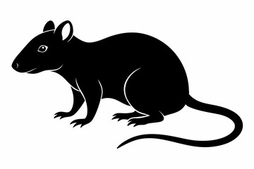 silhouette of ret, mouse icon, mouse rat silhouette isolated on white background