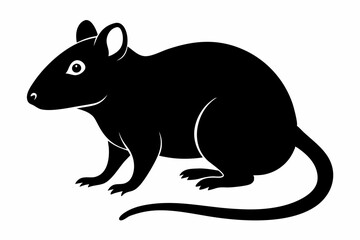 silhouette of ret, mouse icon, mouse rat silhouette isolated on white background