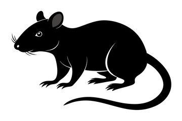 silhouette of ret, mouse icon, mouse rat silhouette isolated on white background