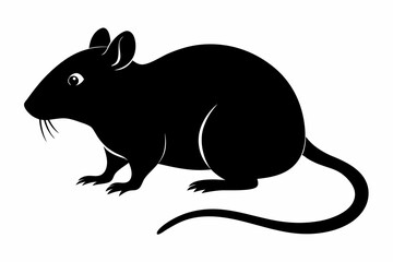 silhouette of ret, mouse icon, mouse rat silhouette isolated on white background