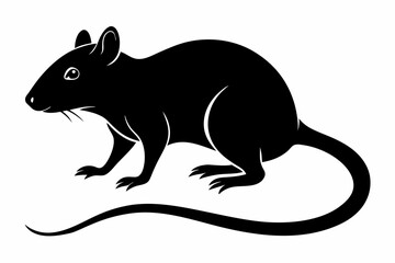 silhouette of ret, mouse icon, mouse rat silhouette isolated on white background