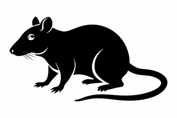 silhouette of ret, mouse icon, mouse rat silhouette isolated on white background