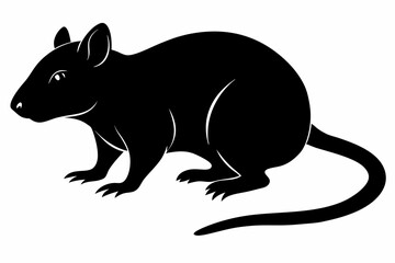 silhouette of ret, mouse icon, mouse rat silhouette isolated on white background
