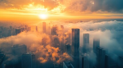 Fototapeta premium Net Zero and Carbon Neutral Concepts Net Zero Emissions Goals Weather neutral long-term strategy with generative ai