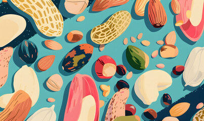 fruits and vegetable herbal concept  for background or 2d illustrator cartoon.