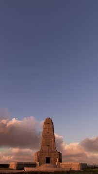 Front view at sunset of the Wright Brothers Aviation Memorial in Kill Devil Hills. North Carolina. USA