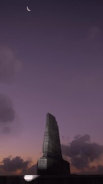 Circular view at dusk of the Wright Brothers Aviation Memorial in Kill Devil Hills. North Carolina. USA