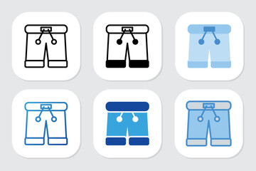 shorts icons with various design styles