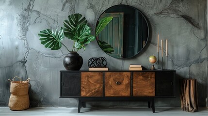 Minimalistic Retro Elegance with Tropical Greenery 