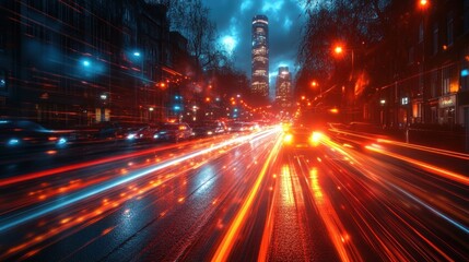 Obraz premium Cityscape with a Blur of Light