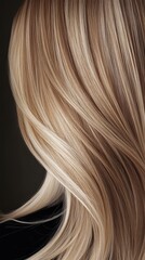 Naklejka premium A woman's long blonde hair is shown with a lot of texture and volume