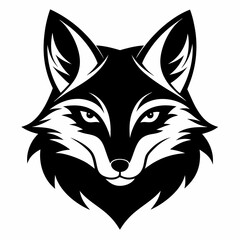 wolf head logo vector silhouette illustration