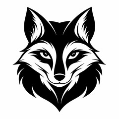 wolf head logo vector silhouette illustration