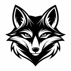 wolf head logo vector silhouette illustration