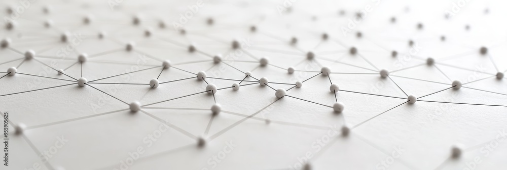 Poster this abstract image represents a network of connected nodes, symbolizing relationships, collaboratio