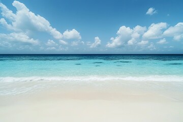 Fototapeta premium Beautiful beach background. Natural landscape with empty tropical beach , ai