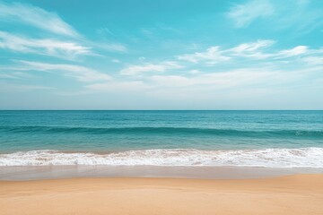 Fototapeta premium Beautiful beach background. Natural landscape with empty tropical beach , ai