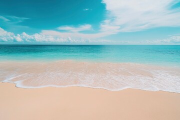 Fototapeta premium Beautiful beach background. Natural landscape with empty tropical beach , ai