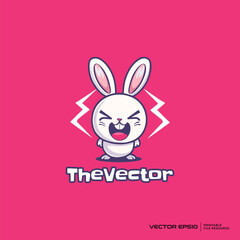 Angry rabbit logo, vector, mascot, character, cartoon, illustration, eps10