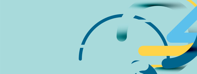 Abstract background. Circles and colorful round shape lines. Linear geometric minimal design