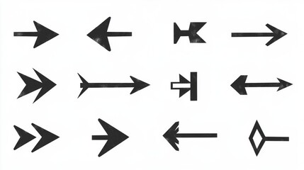 Black arrow set icons. Arrow icon. Arrow collection. Arrow. Direction set. Cursor. Modern simple arrows. High quality photo