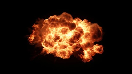 Dramatic Fiery Explosion with Vivid Smoke and Light Effects