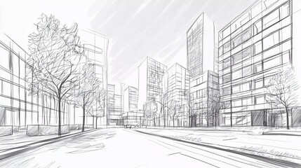 Architecture. Sketch. Nice drawing of building.City