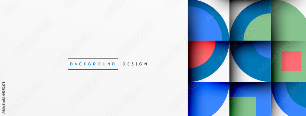 Poster Geometric design abstract background - circles squares
