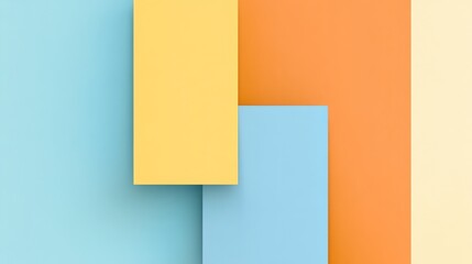 Fototapeta premium Color Palette with Overlapping Blue, Yellow, and Orange Blocks