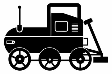 roller machine silhouette, Road roller vector illustration, Construction vehicle

