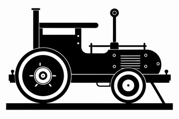 roller machine silhouette, Road roller vector illustration, Construction vehicle


