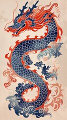 Obraz premium Fantasy pavilion traditional architecture illustration poster background