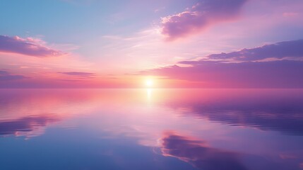 Peaceful Sunset over Calm Water.