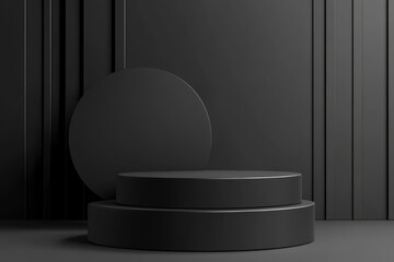 Product display Black Friday concept, black podium for product presentation. 3d rendering with generative ai